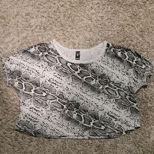 Windsor Black & White Snake Print Crop Top
